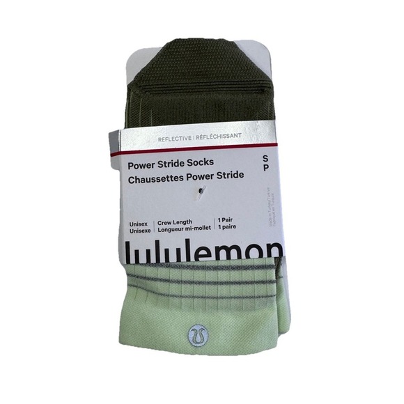 New Lululemon Power Stride Chaussettes Training Crew Length Socks Small 1 Pair - Picture 1 of 3